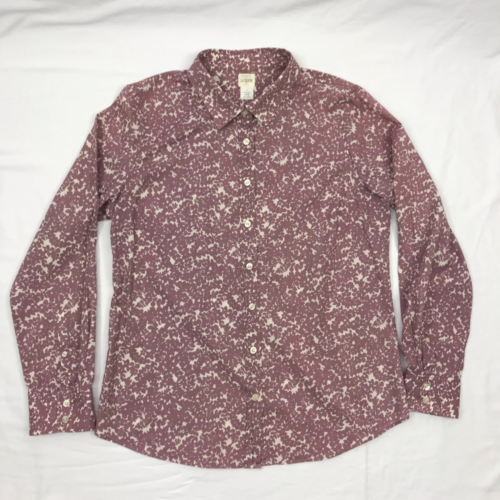 JCrew cotton flower print button down